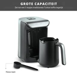 SNJY® Turkse Koffiezetapparaat - Turkse Koffie - Turkse Theepot Elektrische - 300 ML - 535 W - Zwart — thumbnail 2