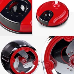 Handmatige Keukenmachine - Voedselhakker - Voedsel Bereiden - Inklapbare Zwengel - 18.5 cm Hoogte - Rood — thumbnail 4