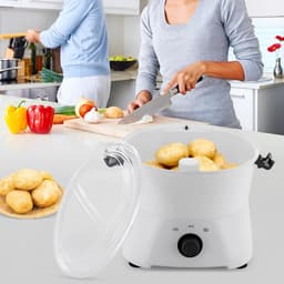 Aardappelschilmachine - Elektrische Schillen - Snel Groenten Schillen - 85W Puur Koper Motor - 0.8 kg Capaciteit - Wit — thumbnail 3