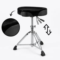 Drumkruk Hydraulisch Zadelvorm - Verstelbaar - Traagschuim - Drumstoel voor Elektrisch & Akoestisch Drumstel — thumbnail 1