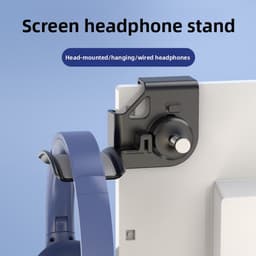 Koptelefoonhouder met clipbevestiging, geschikt voor gamingheadsets en computerschermen – wandmontage/monitorhaak, draagbare, stijlvolle opbergstandaard voor koptelefoons, bureau-organizer, compatibel met alle soorten (montage zonder boren). — thumbnail 4