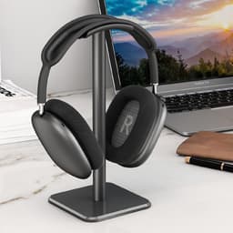 Headset Stand - Gaming Headphone Houder - Over-Ear Headphone Stand - Hoofdtelefoon Haak met Anti-Slip TPU Silicone voor Tafel - Display Case (Zwart) — thumbnail 4