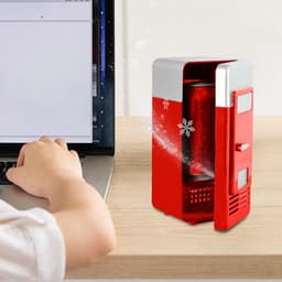Kleine koelkast - Mini koeler - Dranken koelen - Stille werking - 195 cm hoog - Rood — thumbnail 3