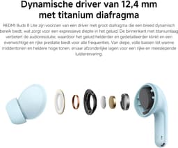 Redmi Buds 8 Lite Wit | Draadloze oordopjes | Tot 42dB ANC | 12.4mm driver | 36 uur batterij | AI gespreksruisreductie | Bluetooth — thumbnail 3