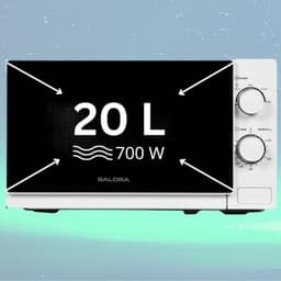 Vrijstaande Magnetron - Compacte Oven - Maaltijden Opwarmen - 5 Vermogensstanden - 20 Liter - Wit — thumbnail 5