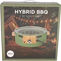 Norländer Hybride Bbq Tafelbarbecue Groen - Elektrisch en Houtskool - Voor Balkon, Tuin, Terras en Camping — thumbnail 5