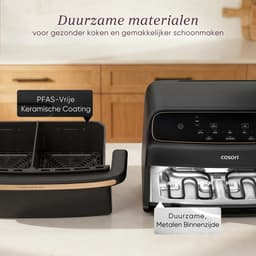 Cosori Twinfry Dual Blaze Compact - Heteluchtfriteuse Zwart 86 L 2700 W Aantal Frituurmanden: 1 — thumbnail 4