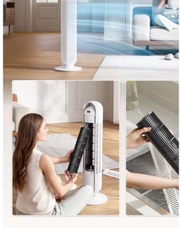DnA® Ventilator Staand - Ventilator Toren - Ventilator met Afstandsbediening - Wit - 30cm x 30cm x 92cm — thumbnail 4