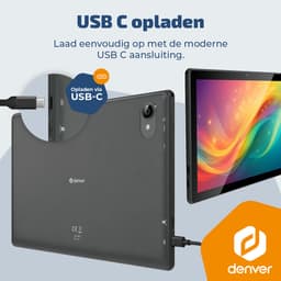 Denver Tablet - Android 16 - 4GB RAM - 64GB opslag - 10.1 inch - IPS - Voor- en achtercamera - Wifi - TIO10525 — thumbnail 5