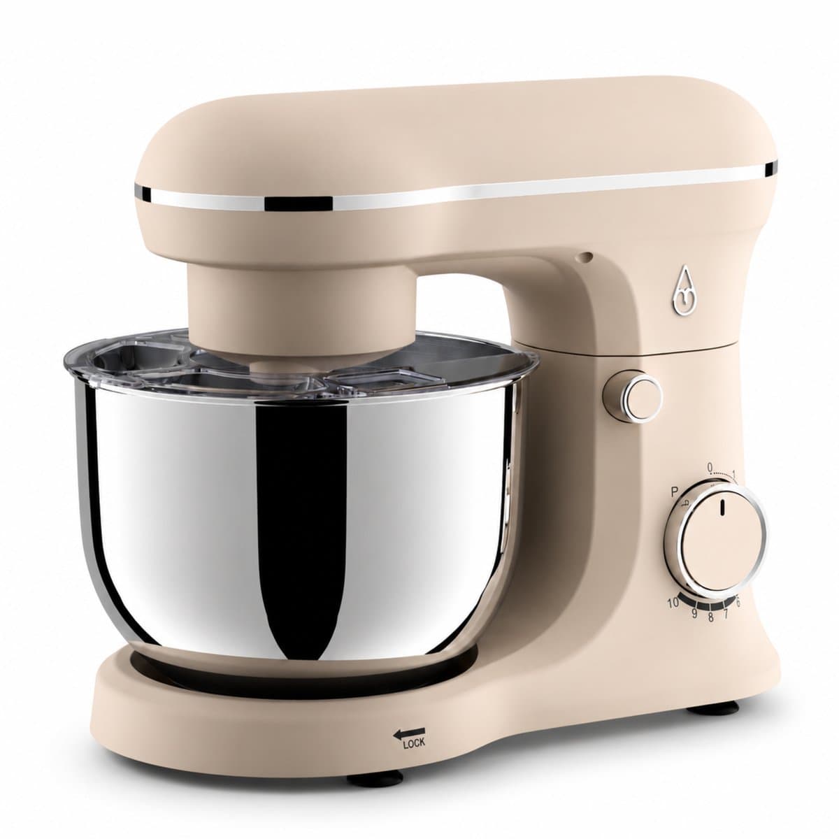 Motivai Keukenrobot 1500W - 5L Keukenmachine met Mengkom - Mixer met 10 Snelheden & Pulse - Inclusief Deeghaak, Garde & Menghaak - Matte Beige — afbeelding 1
