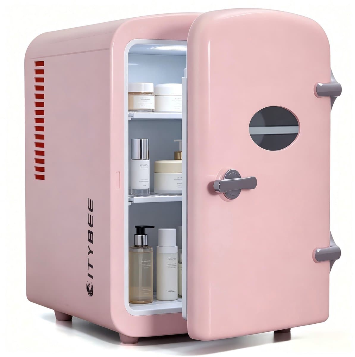 NETTLIFE Mini Koelkasten 4L - 12V/230V Auto Aansluiting - 25dB - Vrijstaand - Geschikt voor dranken cosmetica voedsel - Minikoelkast ideaal - voor in de auto - kamer - camping - kantoor - Roze — afbeelding 1