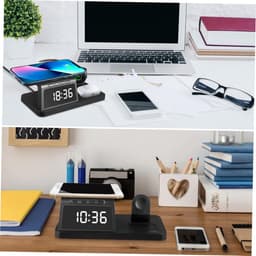 Draadloze Oplader Oplaadstandaard Mobiele Telefoon Oplader s Oplaadstations Horloge Oplaadstation Voor Meerdere Apparaten Draadloos Abs — thumbnail 3
