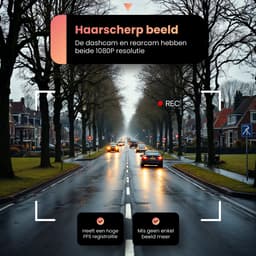 Setix Dashcam Go - Voor en Achter Camera – Inclusief 32GB SD kaart - Full HD 1080P Resolutie – Met Opbergcase tegen Diefstal - Nachtzicht – Plug & Play - Parkeermodus - 170 Graden Kijkhoek – Loop Recording – 2026 Auto Camera — thumbnail 5
