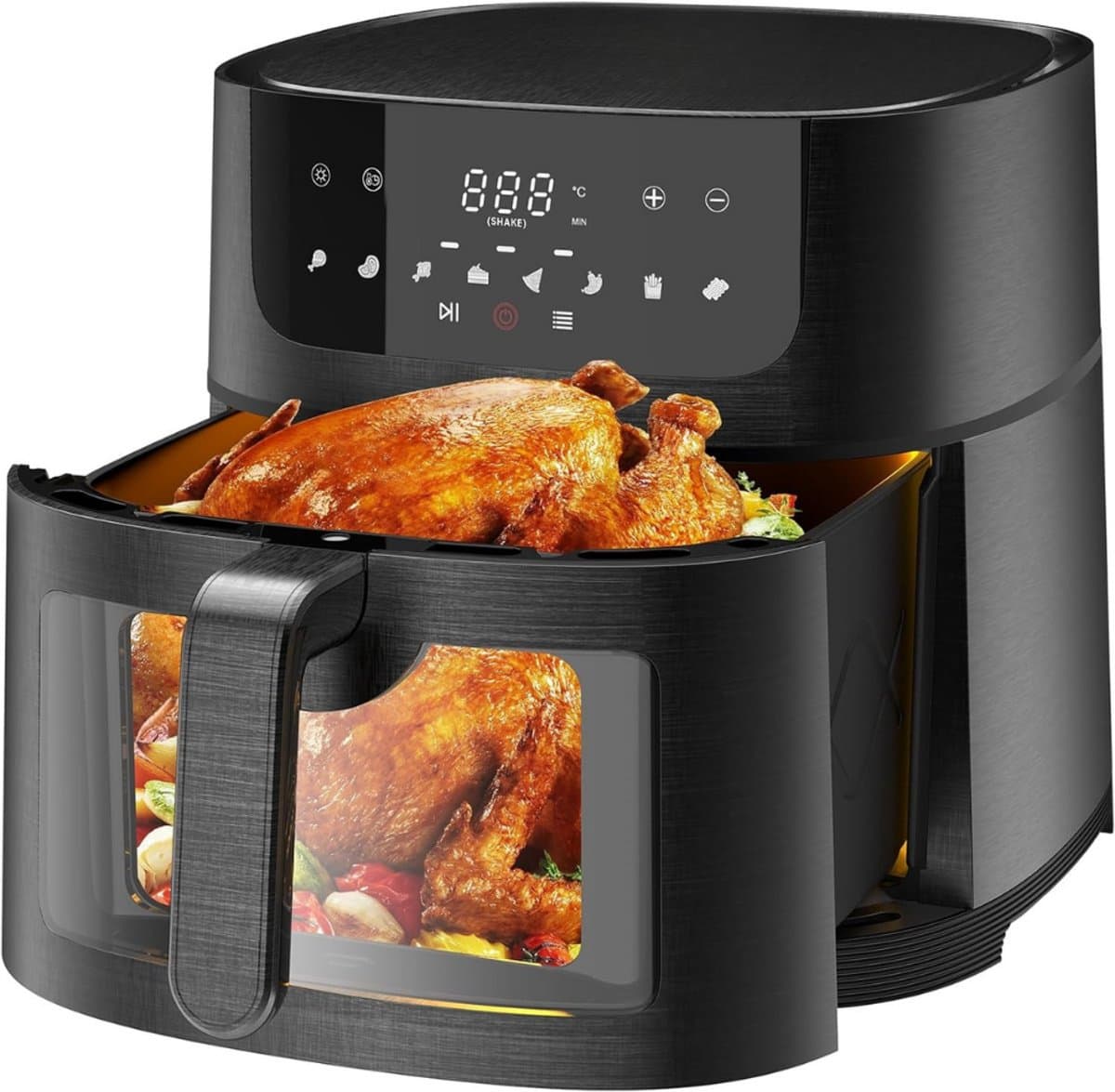 RUX® Airfryer XXL - Mini-oven - Heteluchtfriteuse - 9L - 8 Programma's - Zwart - 30cm x 36cm x 30cm — afbeelding 1