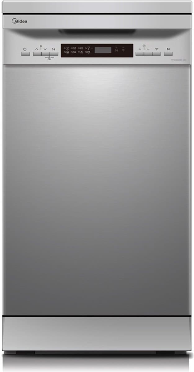 Midea MFD45S200X.2-ES - Vrijstaande Vaatwasser - RVS - E label - 49 dB - 9 l Waterverbruik (per cyclus, gebaseerd op het ecoprogramma) - 10 couverts — afbeelding 1