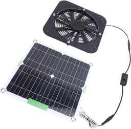 Zonne Uitlaatventilator - Zonnepaneel Ventilator - Lucht Circulatie - 100W Hoog Rendement - 13.5 Inch Fan - Zwart — thumbnail 4