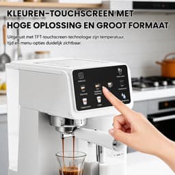 Jently espressomachine - koffiemachine - automatische melkopschuimer - latte/cappuccino/heet water - wit — thumbnail 4