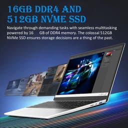 Auusda T152A - 15.6 inch laptop - N95 processor, 16GB RAM, 512GB NVMe SSD - Full HD scherm - Backlit toetsenbord - Vingerafdruksensor - WIFI5 - Ideaal voor kantoor & studie — thumbnail 4