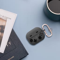 kwmobile Hoes geschikt voor Samsung Galaxy Buds 3 / Galaxy Buds 3 Pro - Siliconen cover voor oordopjes in zwart - Gameconsole design — thumbnail 4