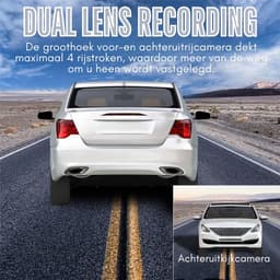 DD Dashcam voor Auto voor en Achter - Achter Draadloos - Full HD Gps - 4x9x6cm - Zwart — thumbnail 5