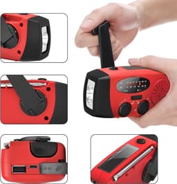 Nood Radio Op Batterijen (Accu) Voor Rampen - Knijpkat - Noodfluit - Radio Opwindbaar - Noodradio - Solar Opwindbaar - Multifunctionele Noodradio - Survival Radio - Zaklamp / Powerbank - Noodpakket - Noodpakket voor Thuis - Draagbare Radio - Zwart — thumbnail 4