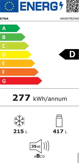 ETNA AKV879IZWA - Amerikaanse koelkast - Zwart - 179 cm - No-Frost - MultiFlow 360° - LED display en IJsdispenser voor ijsblokjes - Flessenrek — thumbnail 2