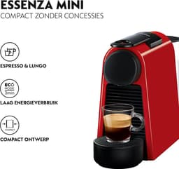 De'Longhi Nespresso Essenza Mini EN85.R - Koffiecupmachine - Rood — thumbnail 5