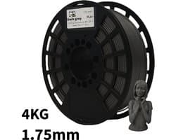 Grijs PLA+ 4kg 3D Printer Filament 1.75 mm - Hoge Kwaliteit en Duurzaam - Compatibel met Creality, Bambu Lab, Esun en Andere 3D Printers - Voor 3D Printen van Prototypes, Modellen, Accessoires - voor Professioneel en Thuisgebruik