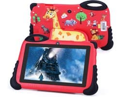 ApexArte® Kindertablet Vanaf 3 Jaar - Tablet Kinderen - Kinderspeelgoed - Rood