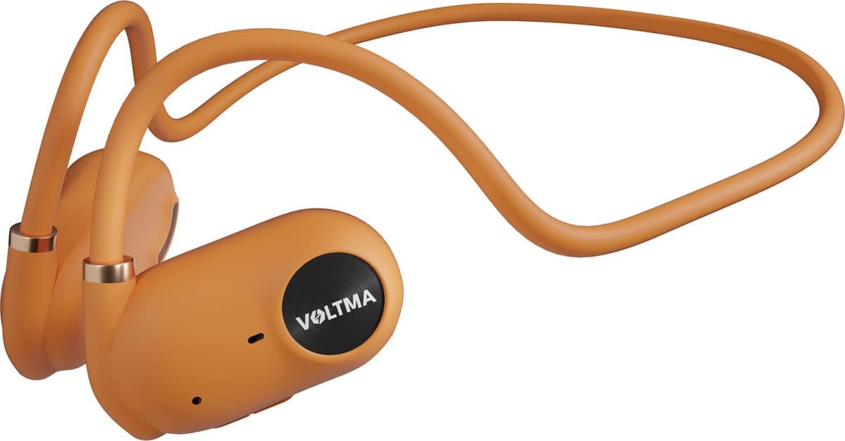 Voltma Active Beats - Open Ear Hoofdtelefoon met Air Conduction - Bluetooth 5.3 Sport Headset - Koptelefoon IPX45 Waterdicht - 6 Uur Speeltijd - Snelladen - Open Ear Comfort Draadloze Oortjes voor Sport en Fitness - geschikt voor Android, iOs Oranje — afbeelding 1