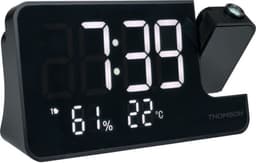 Projectorklokradio - THOMSON - Zwart - FM-radio - Temperatuur - Vochtigheid - Dubbel alarm - USB-C - Voeding 230V — thumbnail 3