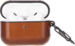Charmant Style - Airpodshoesje leer - Airpods case -Airpods hoesje leer- Leren hoesje geschikt voor Apple Airpods Pro 2 en 1 - Leren - Beschermend Hoesje- Burned Cognac — thumbnail 3
