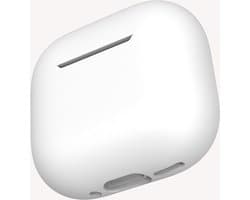 Hoesje in het Wit geschikt voor Apple AirPods 4 - TCH - Beschermhoes - Siliconen - Case - Soft case