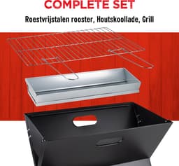 BBQ Collection Tafel BBQ Houtskool - Camping BBQ - Opvouwbare en Draagbare Barbeque - Barbecue met Losse Vuurschaal en Grillrooster - 46 x 36,5 x 28 cm — thumbnail 3