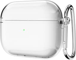 Cazy siliconen Hoesje geschikt voor Apple Airpods 3 - Inclusief karabijnhaak - Beschermt tegen krassen en stoten - Transparant — thumbnail 1