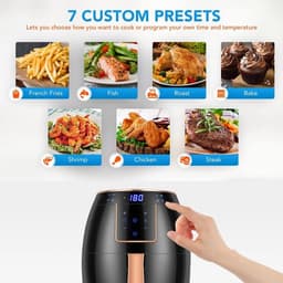 Airfryer - Heteluchtfriteuse - 5,5L - 1500W - Touchscreen - Zwart — thumbnail 9