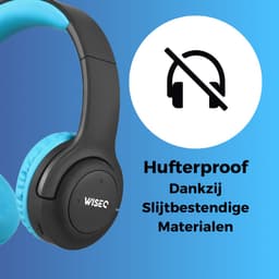 WiseQ HERO Kinderkoptelefoon – Draadloze Koptelefoon Kind met Bluetooth – 13dB Geluidsdempend – 38u batterij & Microfoon – Blauw & Zwart — thumbnail 10