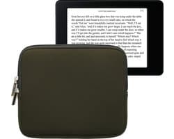 kwmobile Neoprene e-Reader Pouch Size 6,8-7" eReader - Universal eBook Sleeve Case with Zipper - Dark Green