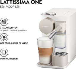 Nespresso Original, De'Longhi EN510.W Lattissima One, Latte & Cappuccinosysteem voor één kopje, Koffiemachine met capsules, 1,0 Liter - Wit — thumbnail 4