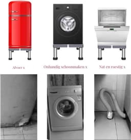 Wasmachine-Onderstel Met Verstelbare Breedte En Hoogte - Standaard Voor Koelkast Droger En Vriezer - Hoge Belasting Tot 150 Kg - Ideaal Voetstuk — thumbnail 4