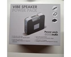 vibe powerbank 6000 mAh en design speaker in 1 incl usb kabel 3.5" minijack kabeltje en zakje om alles in te doen