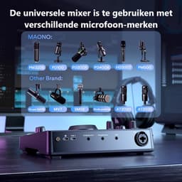 Maono - AMC2 Neo - Streaming Deck - 48V Fantoomvoeding - Bluetooth DJ Mixer - Gaming Mixer - Ingebouwde Accu - Podcast / Stream / Gaming - XLR Aansluiting - Line-in - Voice Changer — thumbnail 4