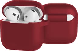 Hoesje - Geschikt voor Apple AirPods 4 - Siliconen Hoes met Clip - Silicone Case Cover - Donkerrood — thumbnail 5