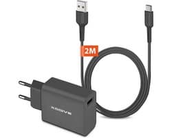 USB Lader met USB-A naar USB-C Kabel 2 Meter - 18 Watt - Fast Charger