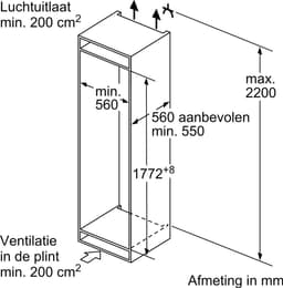 Bosch KIV87VFE0 - Serie 4 - Inbouw koel-vriescombinatie - 177.2 x 54.1 cm - 270 l - Zeer stil - Energielabel E — thumbnail 9