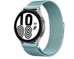 22mm Universeel RVS horlogeband Mesh Milanese Lus Licht Blauw (Turquoise) kleur voor Smartwatch en geschikt voor een regulier horloge zoals Casio, Rolex, Seiko, Tudor, Pagani, Homage, etc.
