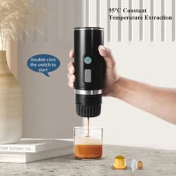 Mercadome® Draagbare Elektrische Mini-Koffiemachine - Koffiemachines - Koffiezetapparaat - Oplaadbaar - Compact - Koffie - Reizen - Zwart - 90ml — thumbnail 5