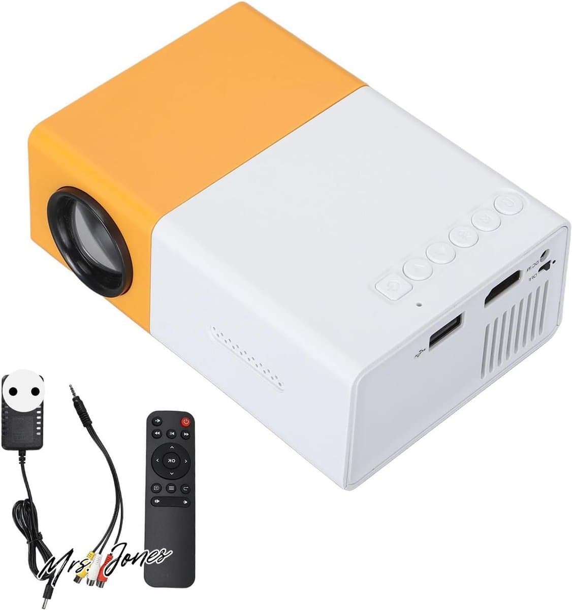 Mrs. Jones Mini-beamer WiFi Bluetooth - draagbare projector Full HD 1080p ondersteuning videoprojector voor film compatibel met pc-Fire Stick-iOS-Smarphone ideaal voor het hele gezin . — afbeelding 1