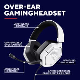 Trust GXT 492W Carus - Gaming Headset - Stereo - PS5/PS4/PC/Switch - 3.5mm - Wit — thumbnail 2