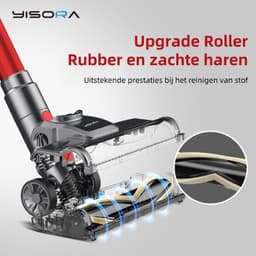 Yisora - Steelstofzuiger met snoer - Steelstofzuigers - 6 in 1 Stofzuiger zonder zak - Handstofzuiger met steel - 3 verschillende opzetstukken - 600W - Blauw - 23Kpa- ultra licht — thumbnail 3